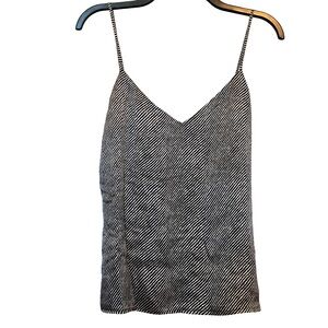 L’AGENCE Jane Spaghetti Strap Top 100% Silk Charmeuse in Black Sz XS NWT